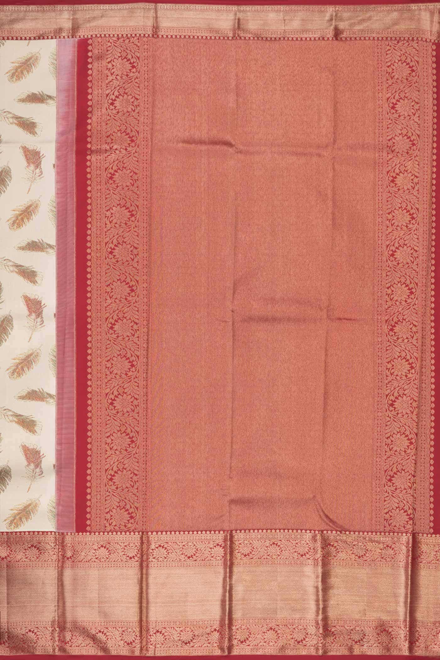 Beige Kanjivaram Silk Saree - Image 5