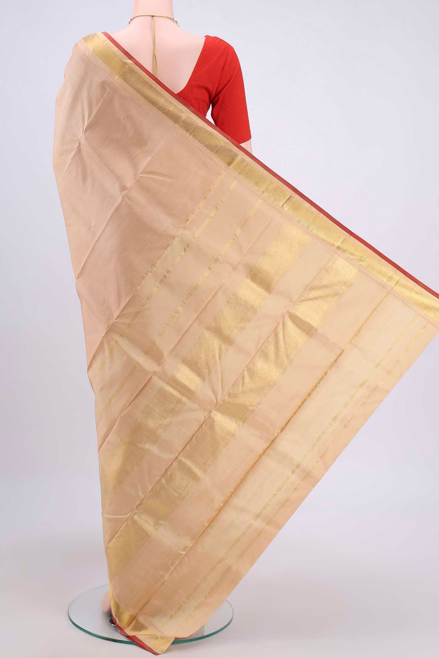 Beige Kanjivaram Saree - Image 3