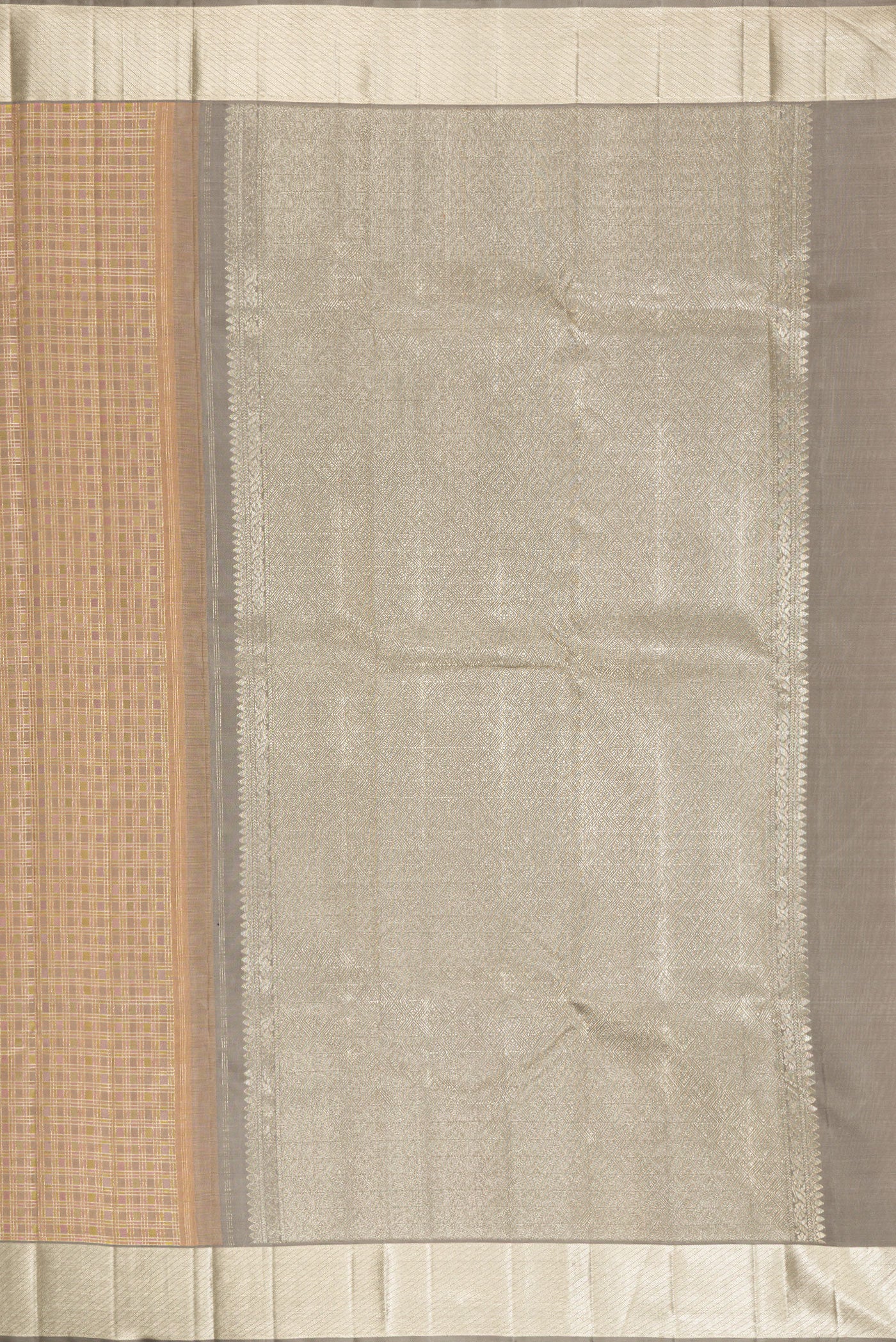 Beige Kanjivaram Silk Saree - Image 7