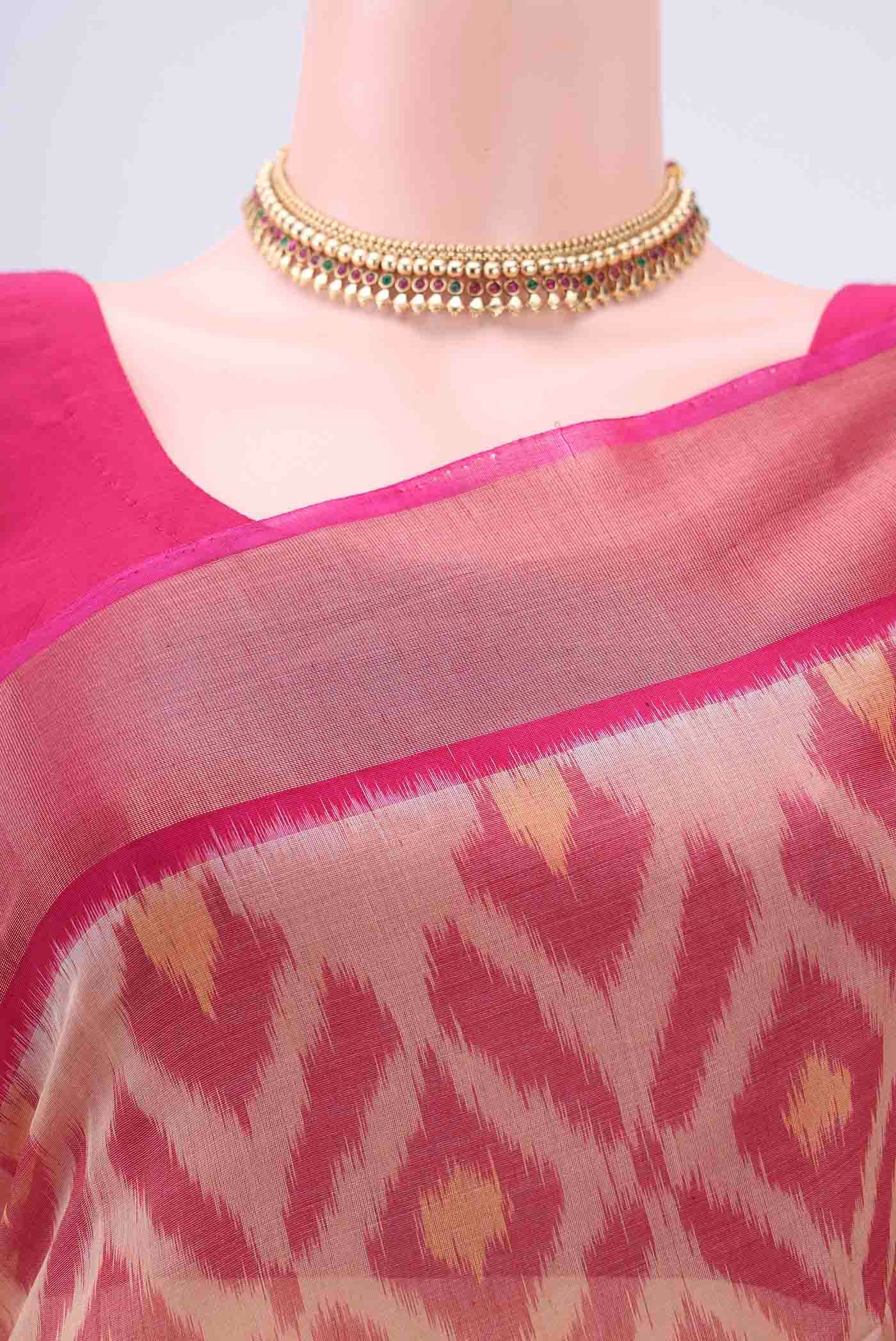 Beige Kora Cotton Saree - Image 2