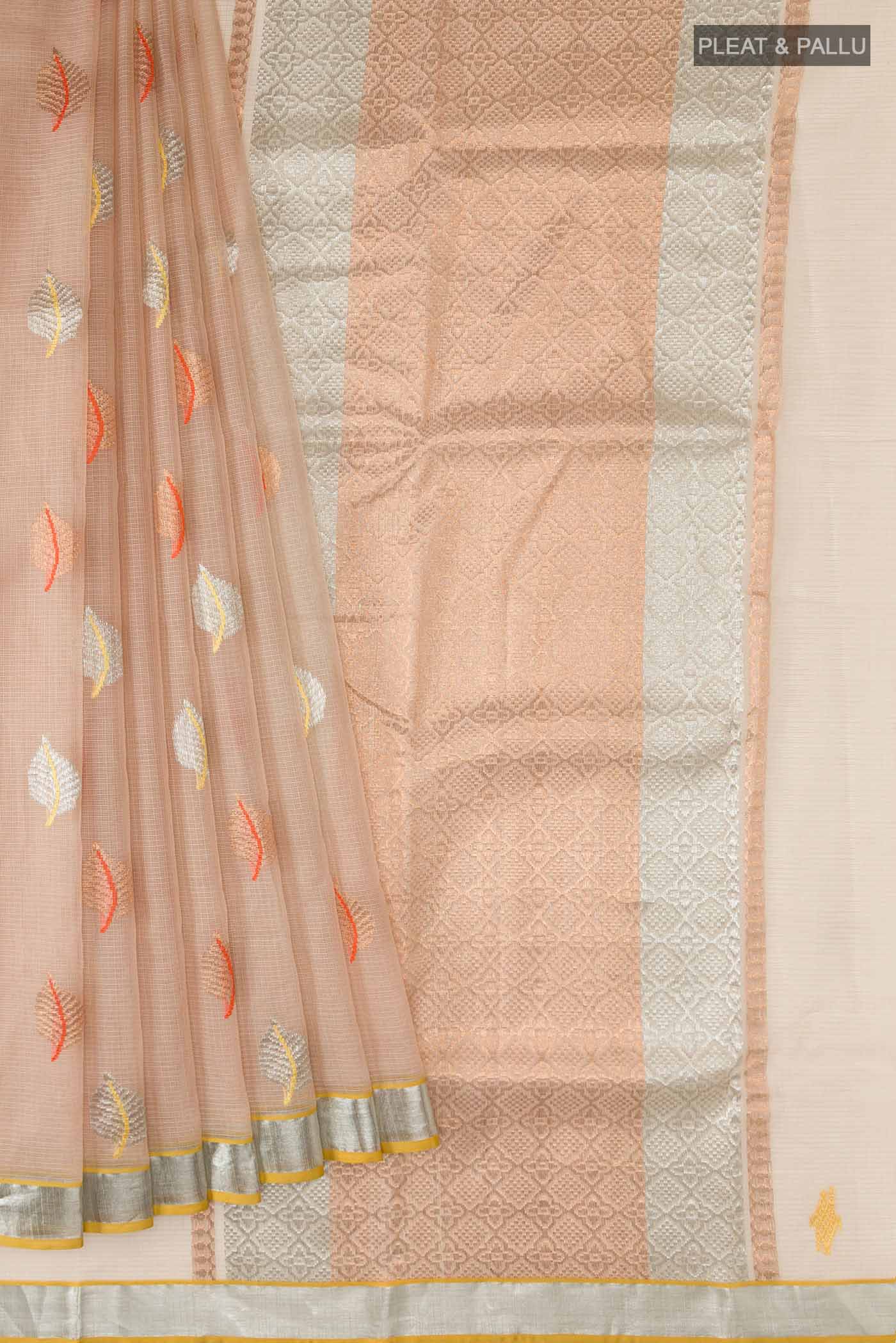 Beige Kota Silk Saree - Image 4