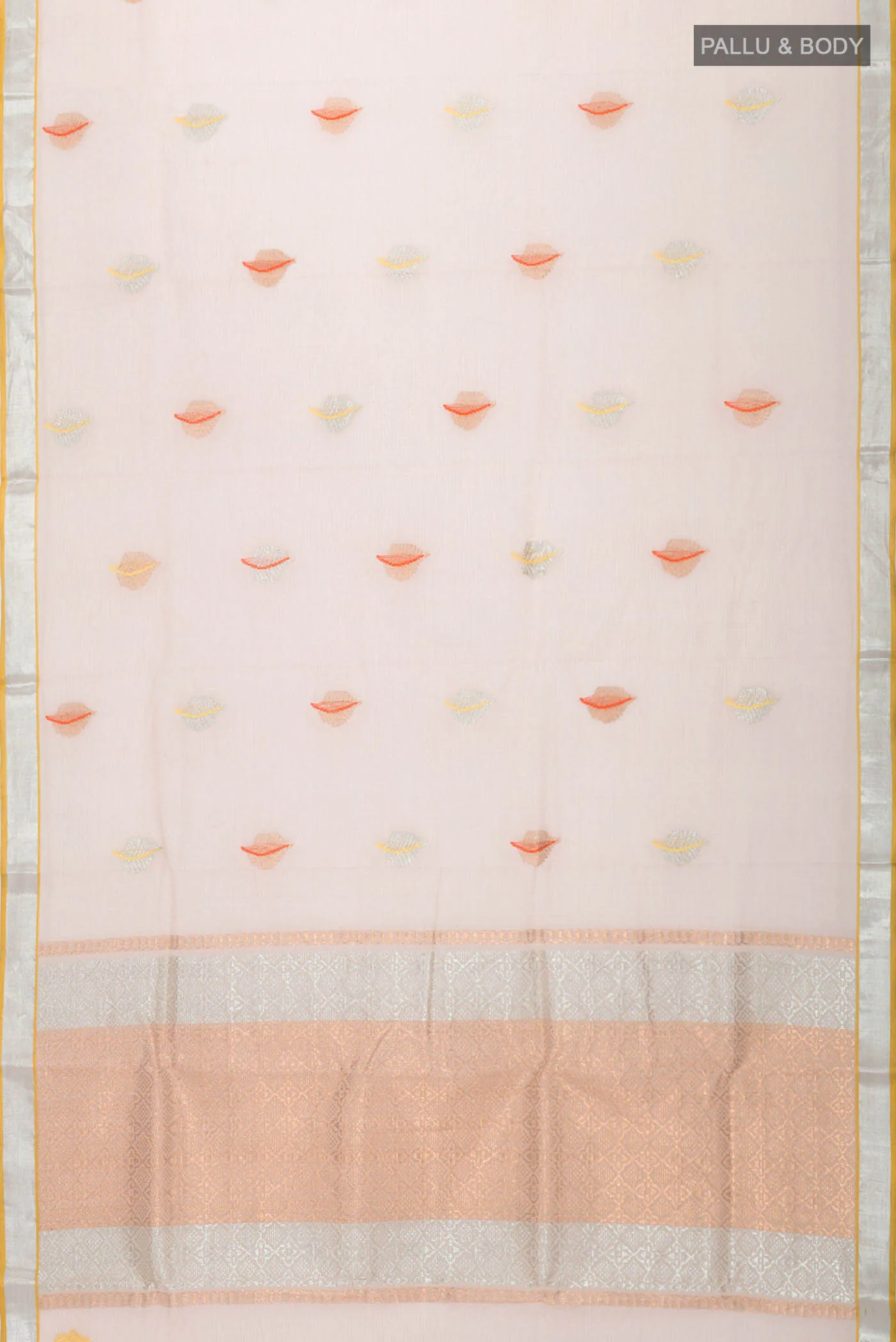 Beige Kota Silk Saree - Image 6