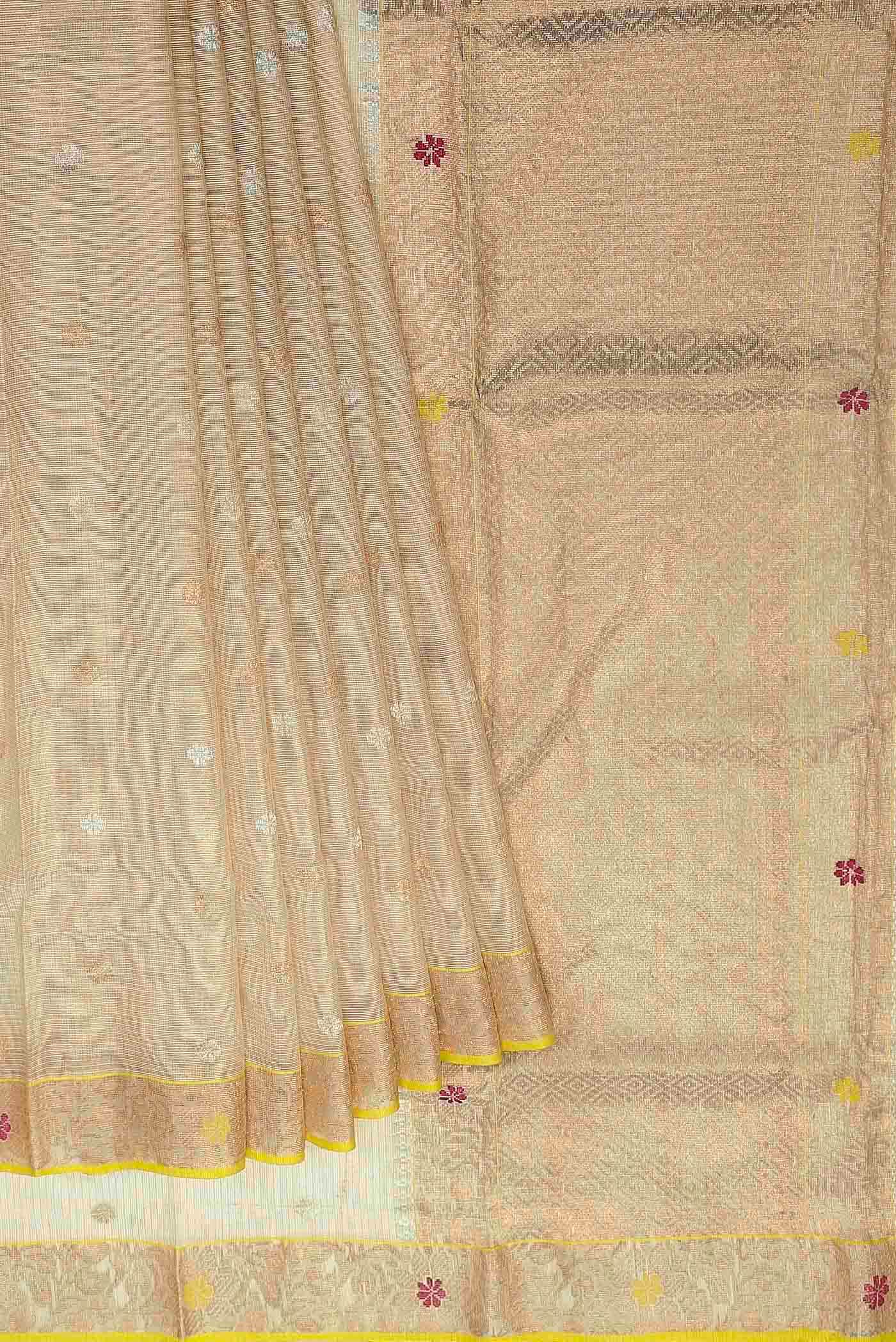 Beige Kota Silk Saree - Image 2