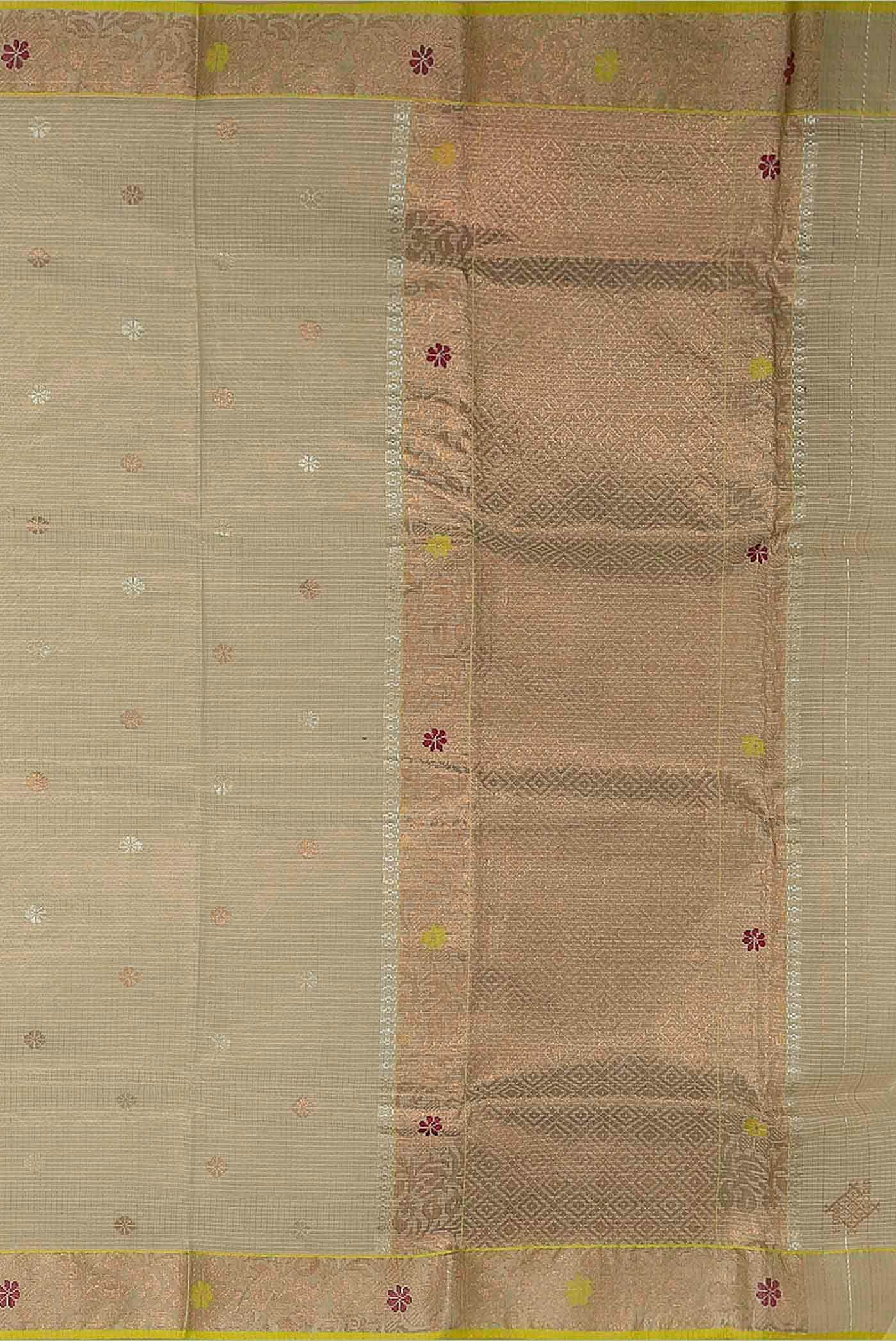 Beige Kota Silk Saree - Image 5