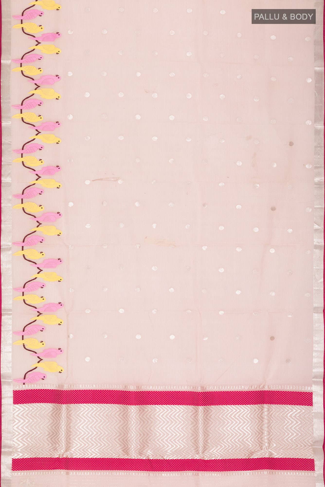 Beige Kota Silk Saree - Image 4