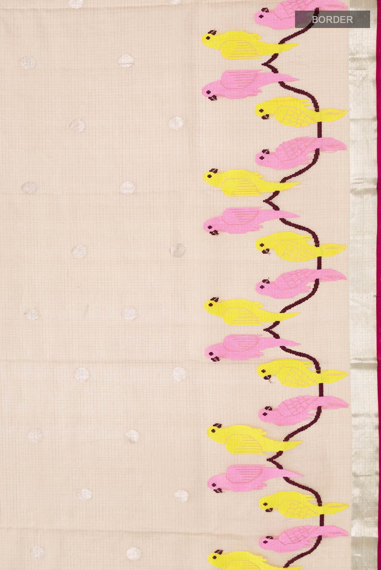 Beige Kota Silk Saree - Image 6