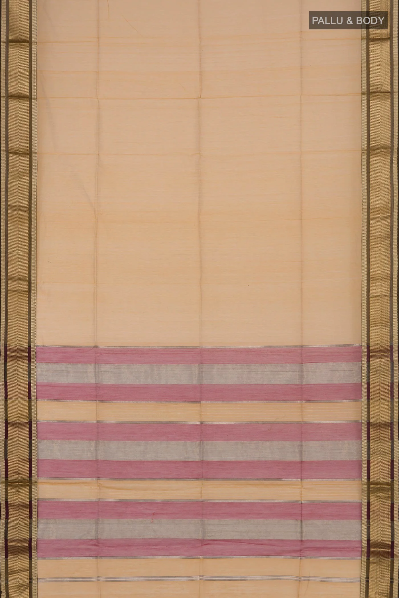 Yellow Maheshwari Silk Cotton Saree - Image 5