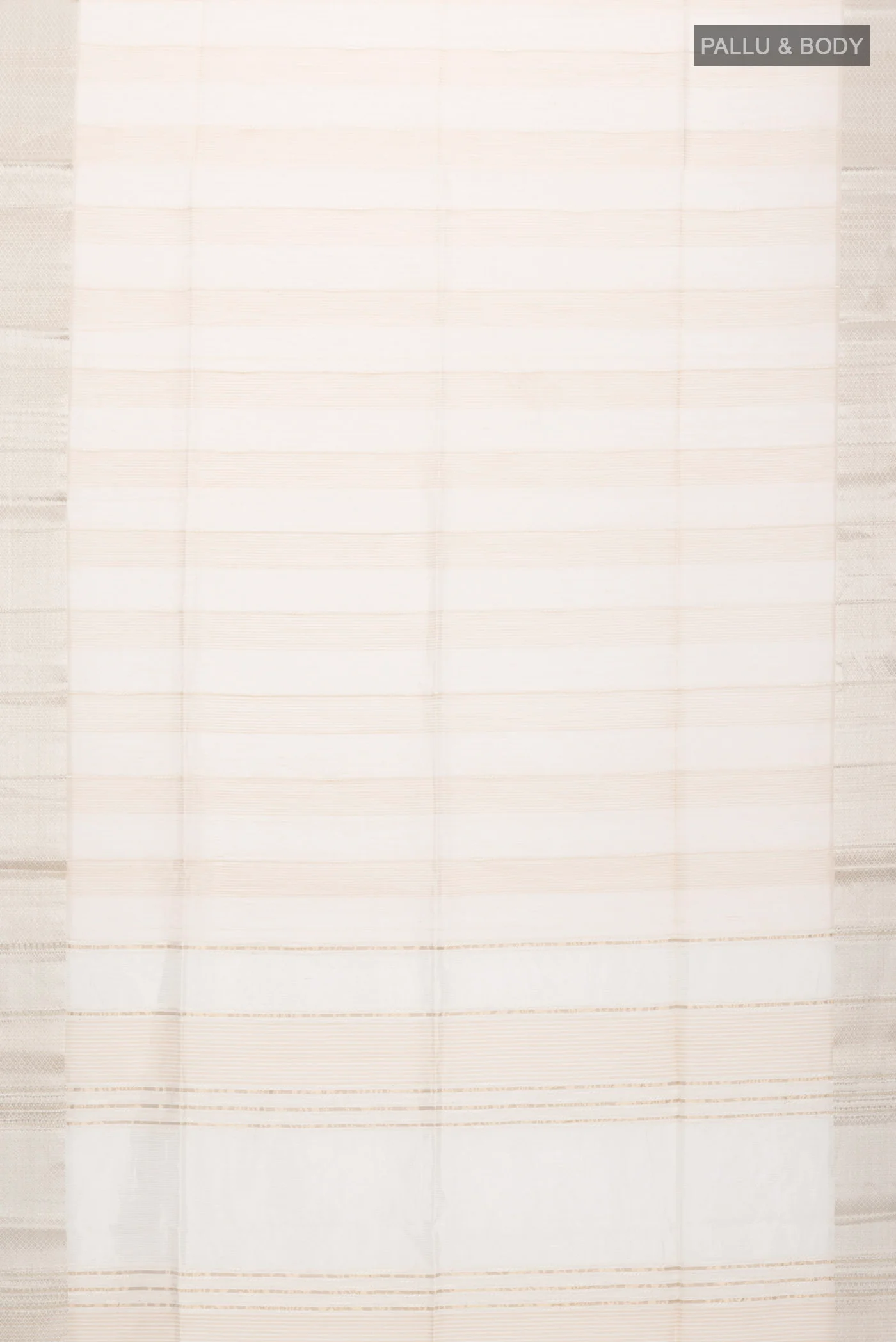 Beige Maheshwari Silk Cotton Saree - Image 3