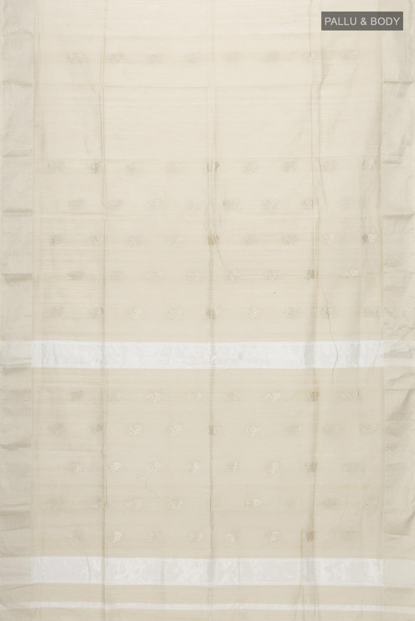 Beige Maheshwari Silk Cotton Saree - Image 2