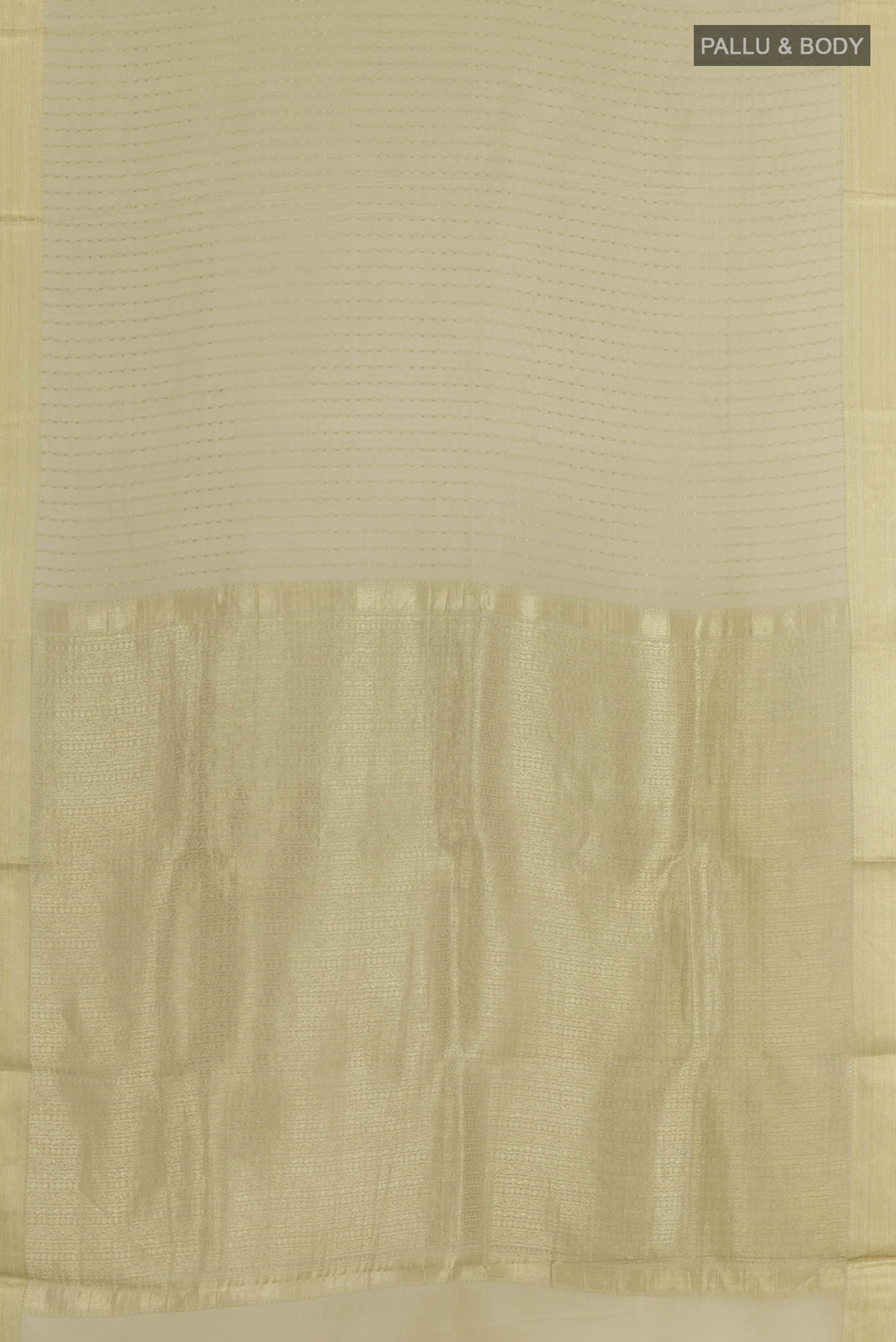 Beige Mysore Crepe Saree - Image 3