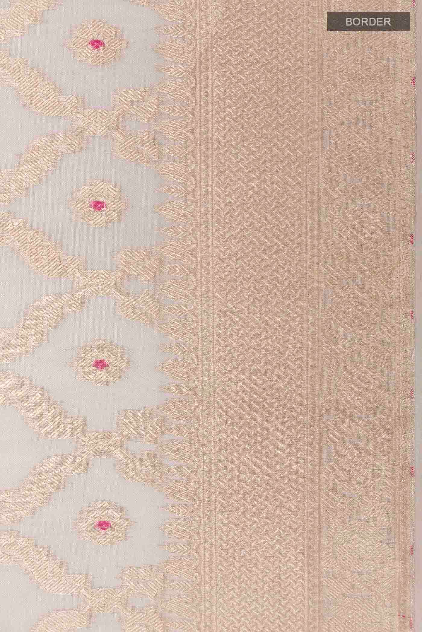 Beige Organza Silk Saree - Image 3