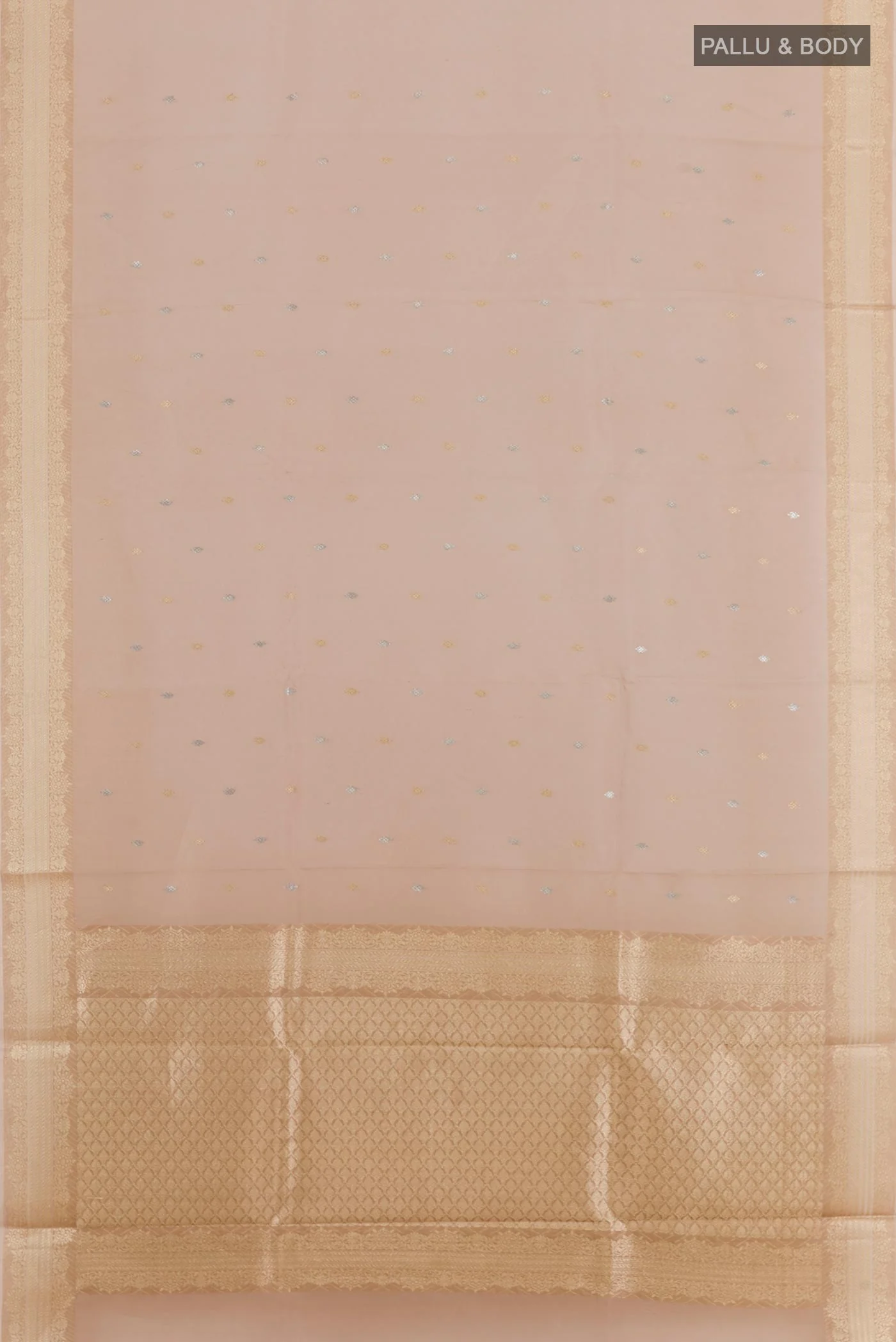Beige Organza Silk Saree - Image 3