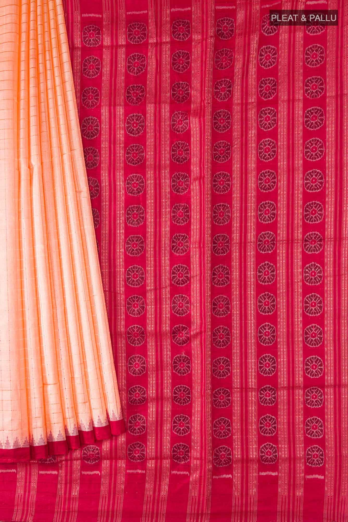Beige Orissa Silk Saree - Image 2