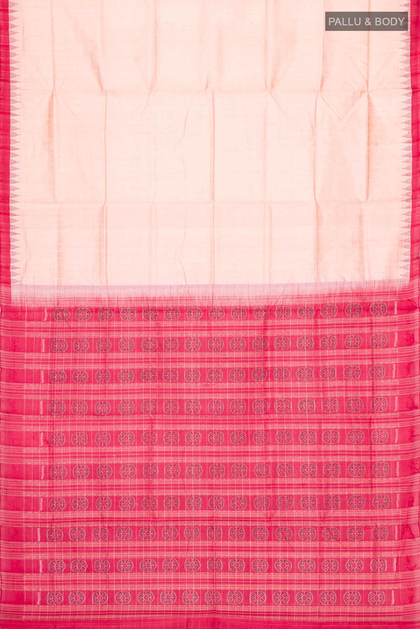 Beige Orissa Silk Saree - Image 4