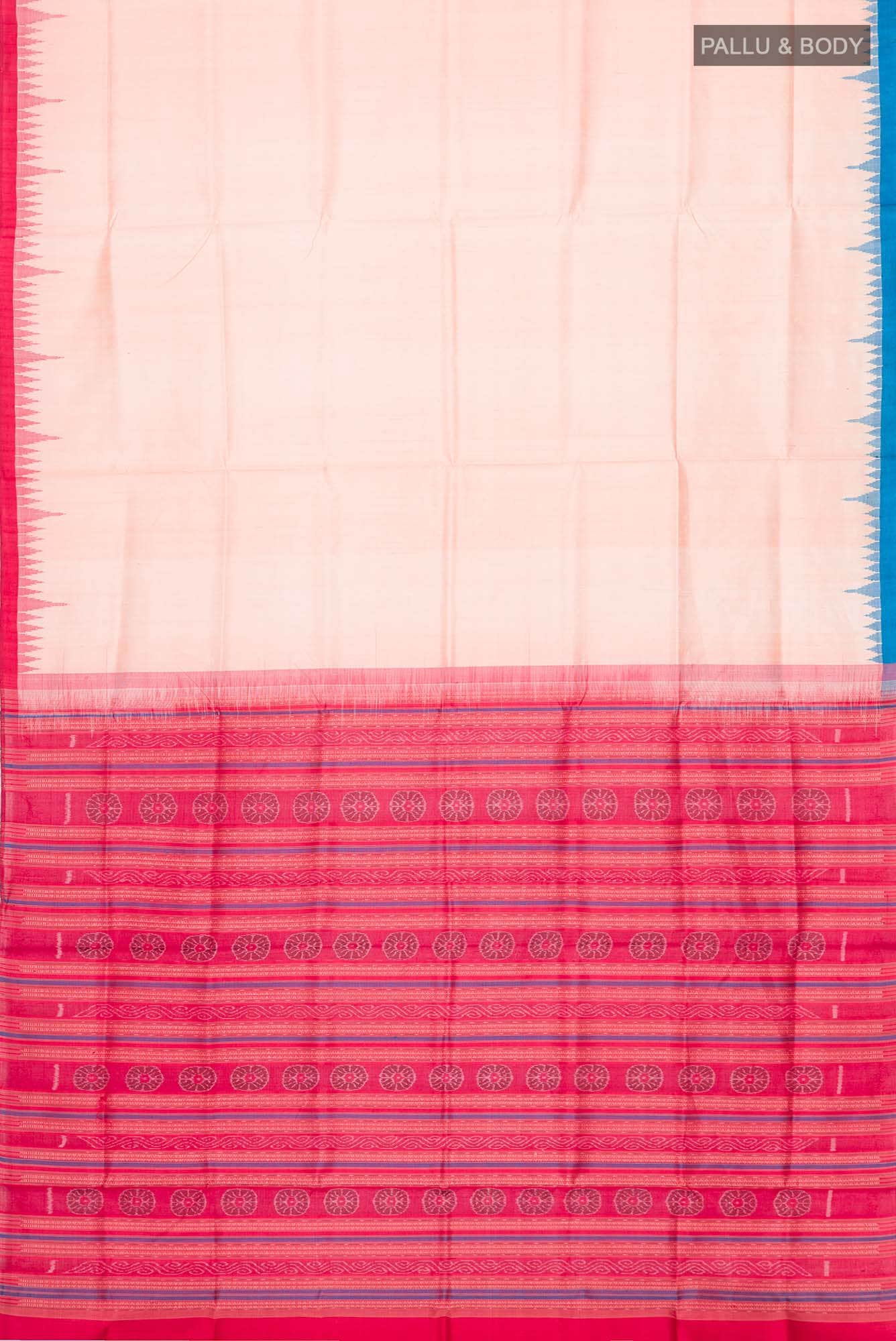 Beige Orissa Silk Saree - Image 4