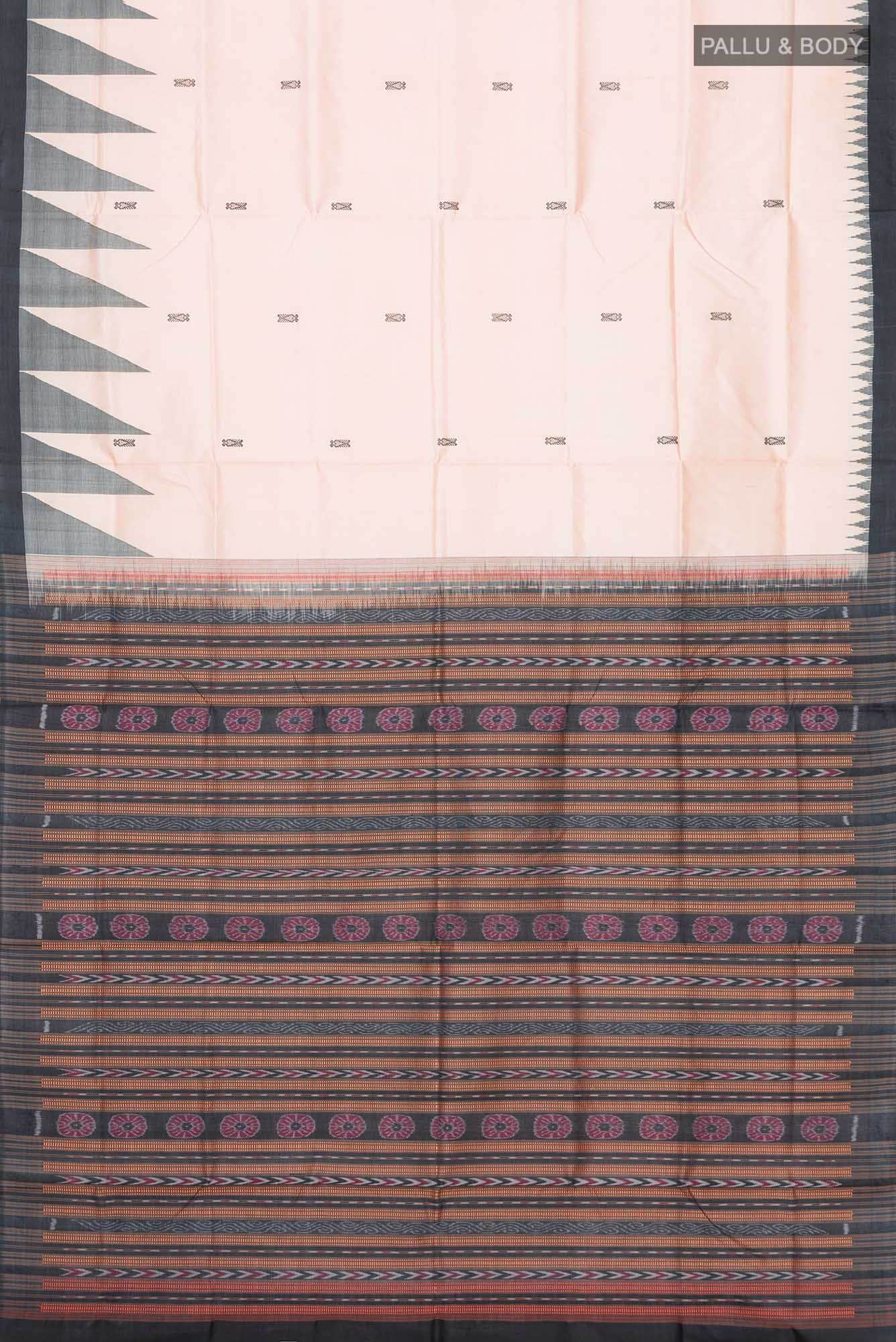 Beige Orissa Silk Saree - Image 4