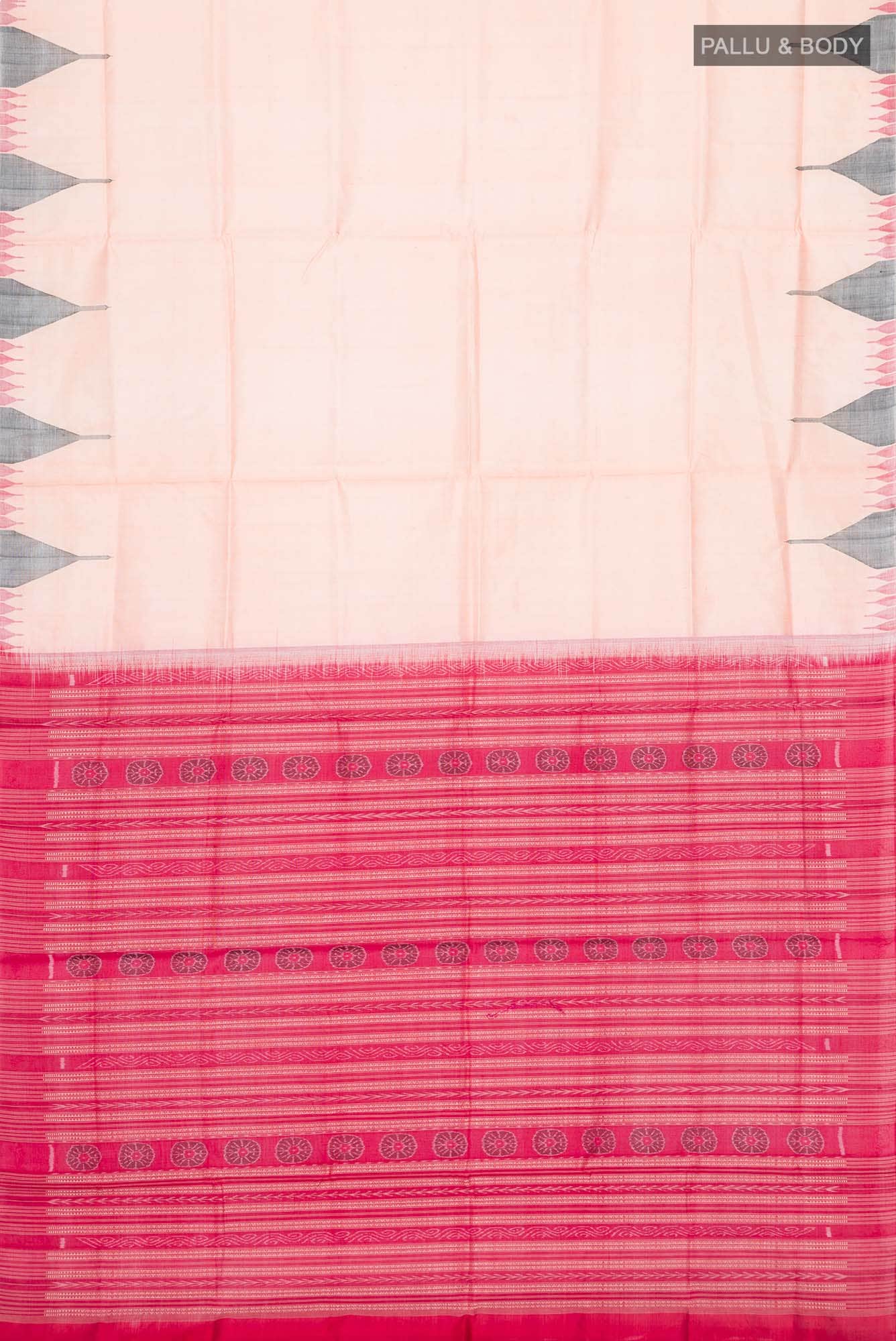 Beige Orissa Silk Saree - Image 4