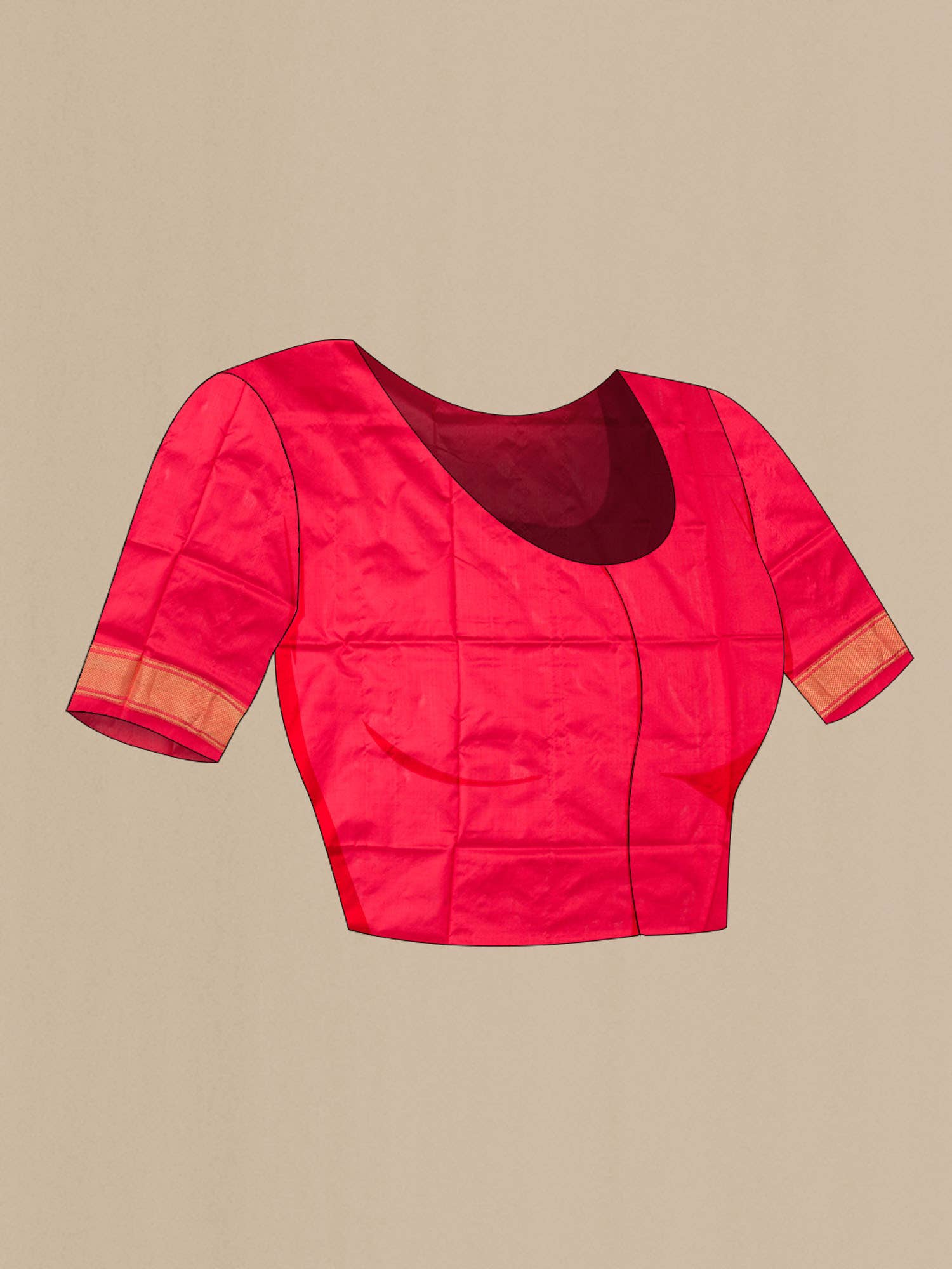 Beige Pochampally Silk Saree - Image 6