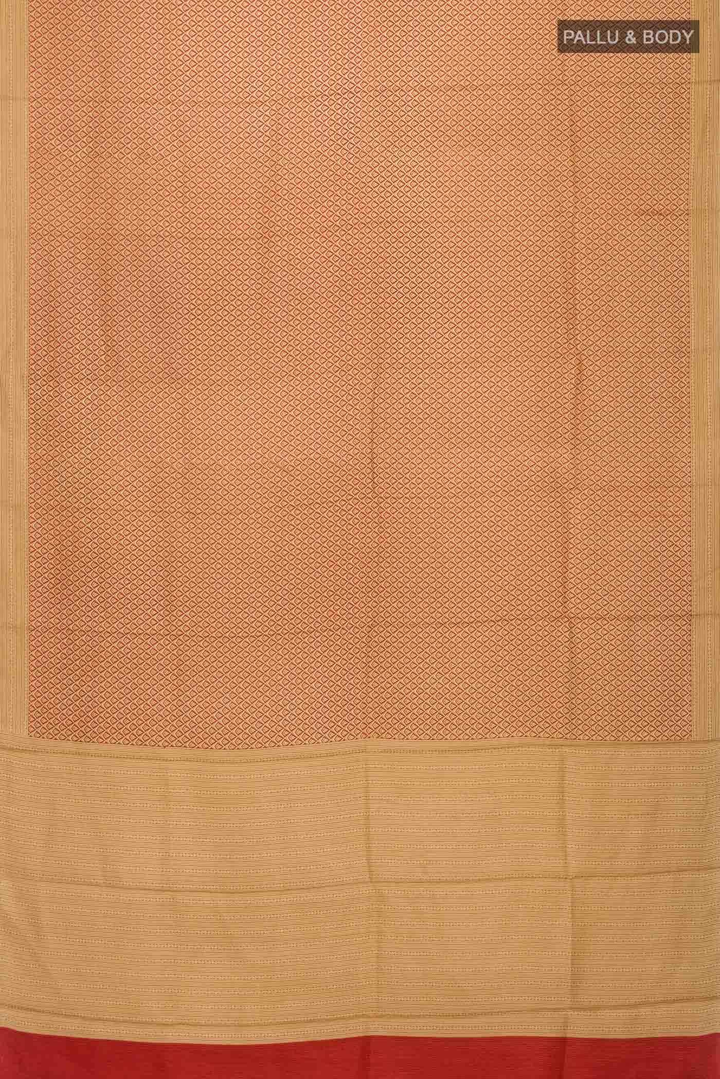 Beige Printed Silk Saree - Image 3