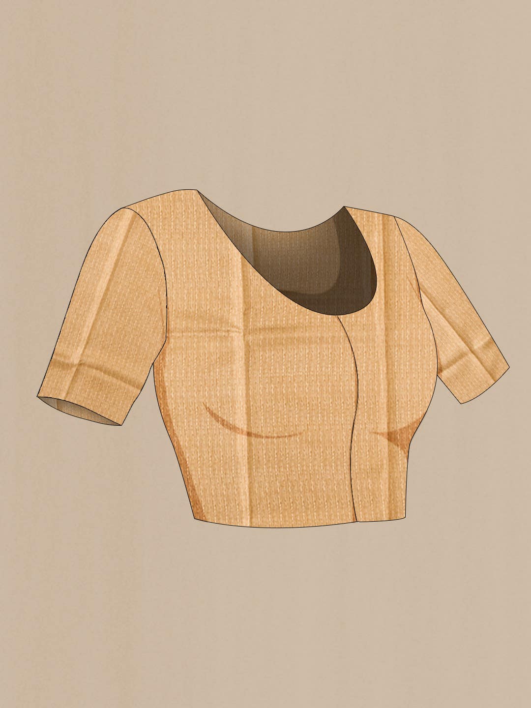Beige Printed Silk Saree - Image 5