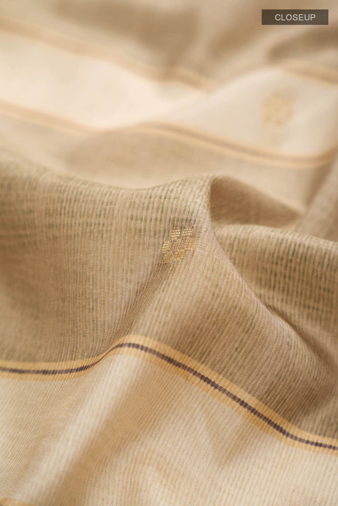 Beige Printed Silk Saree - Image 3