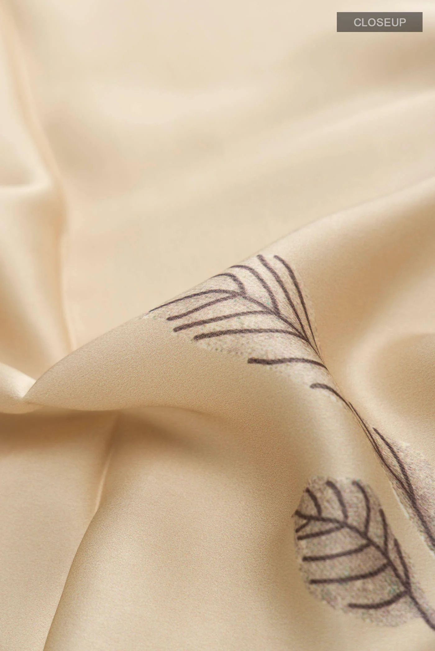 Beige Satin Silk Saree - Image 2
