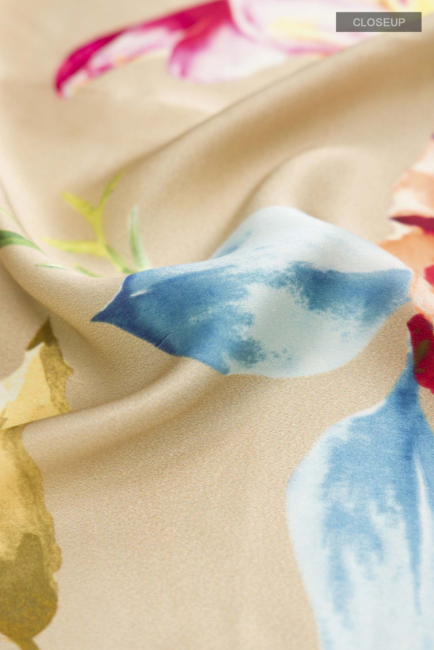Beige Satin Silk Saree - Image 2