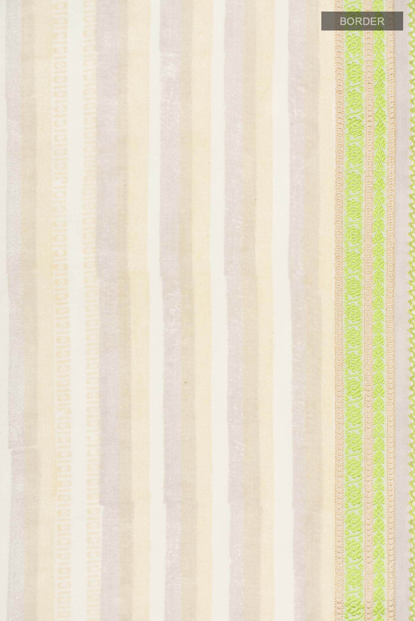Beige Silk Cotton Saree - Image 4