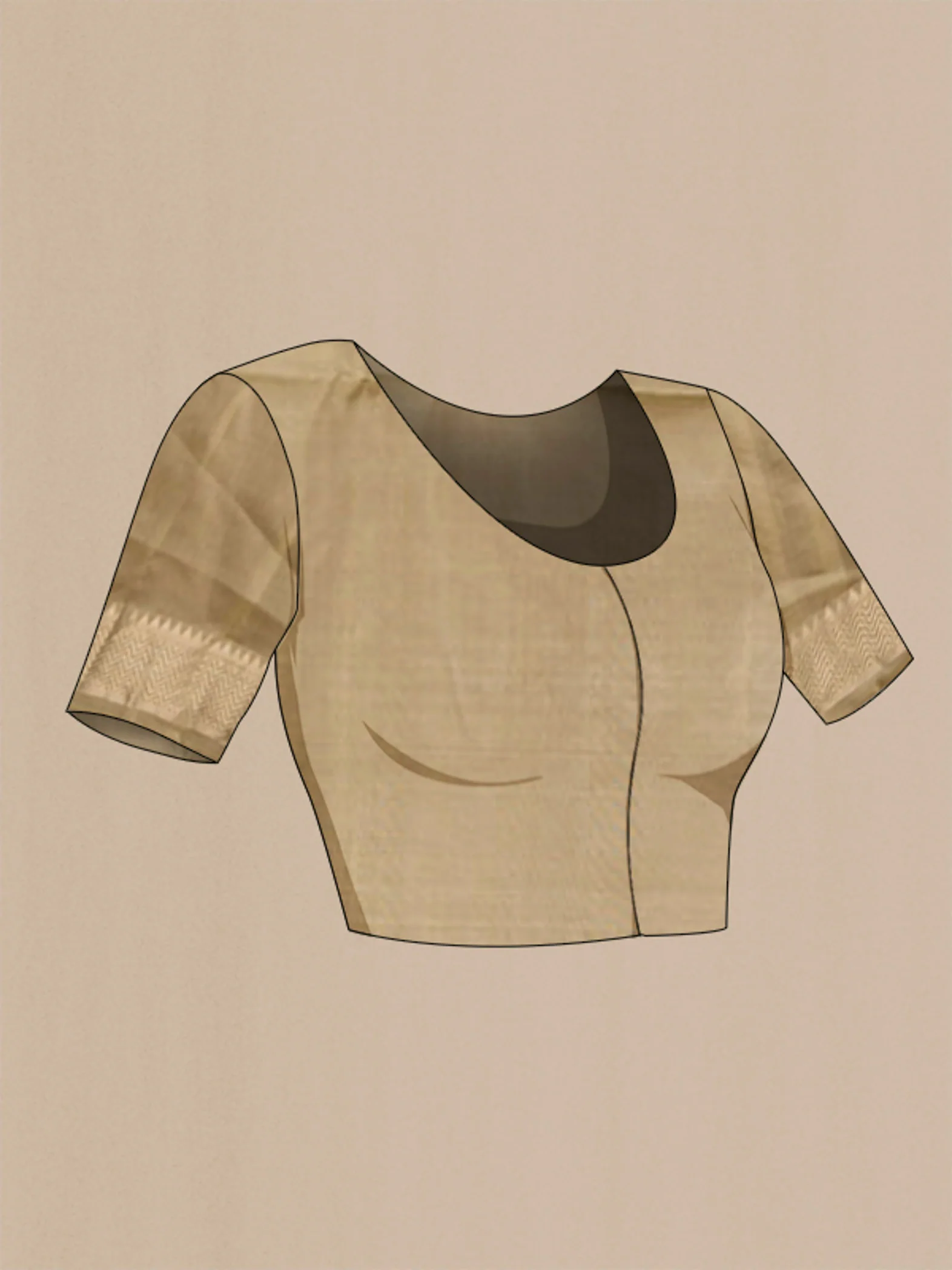 Beige Soft Silk Saree - Image 5