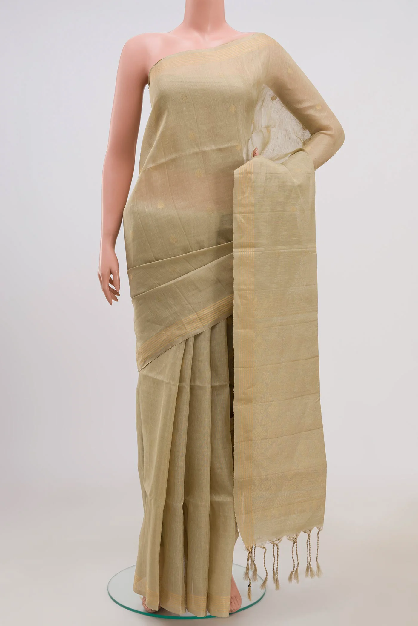 Beige Soft Silk Saree