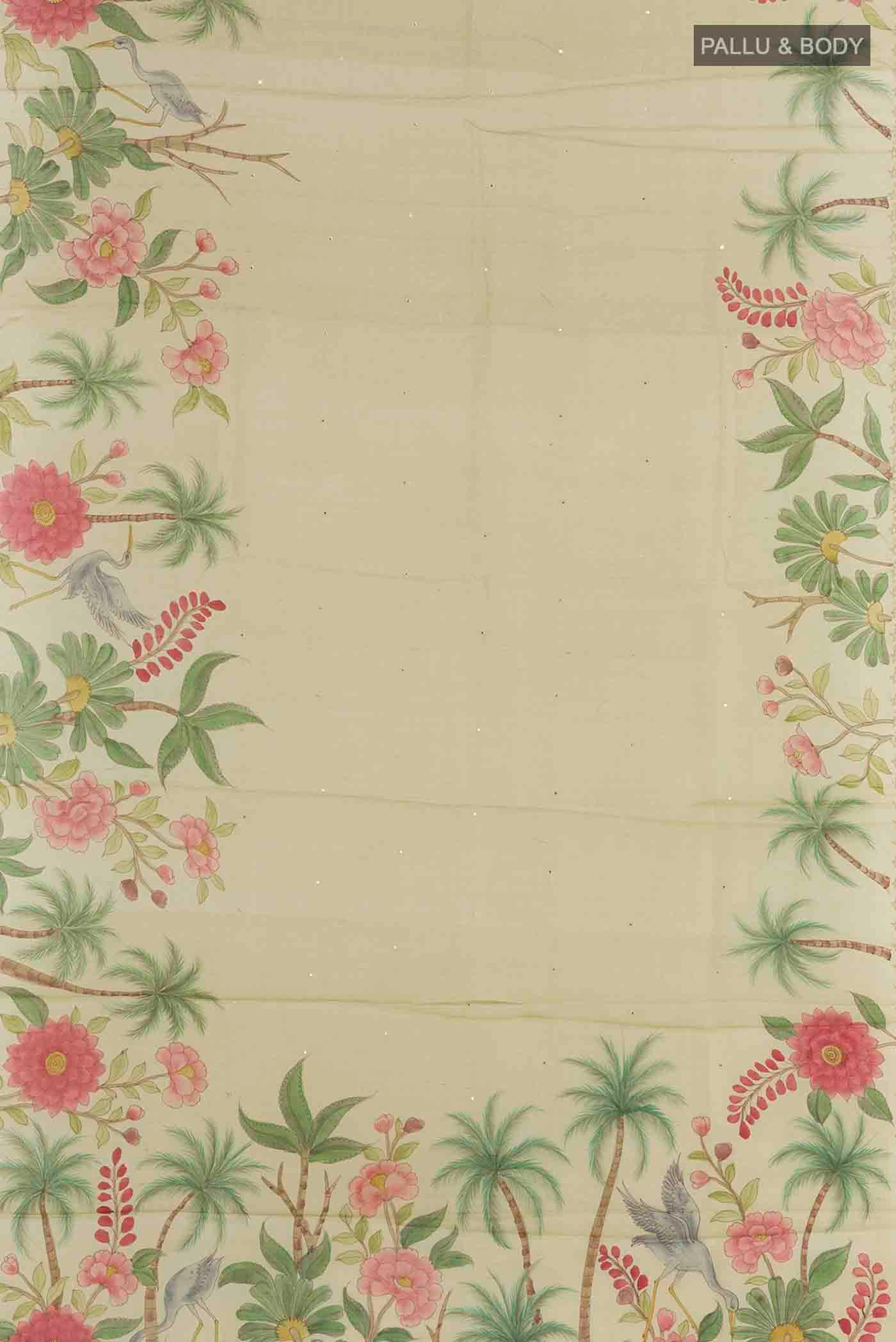 Beige Tussar Saree - Image 5