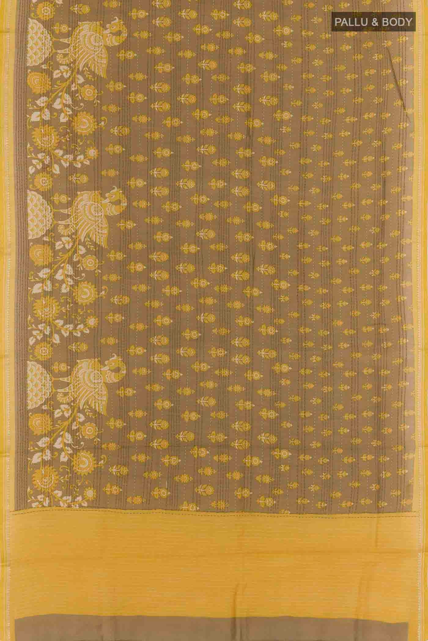 Beige Tussar Saree - Image 3