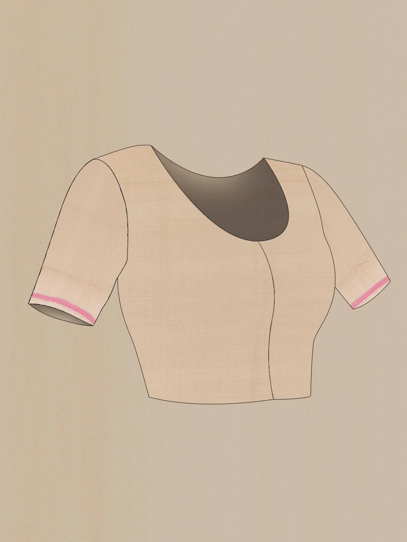 Beige Tussar Saree - Image 2