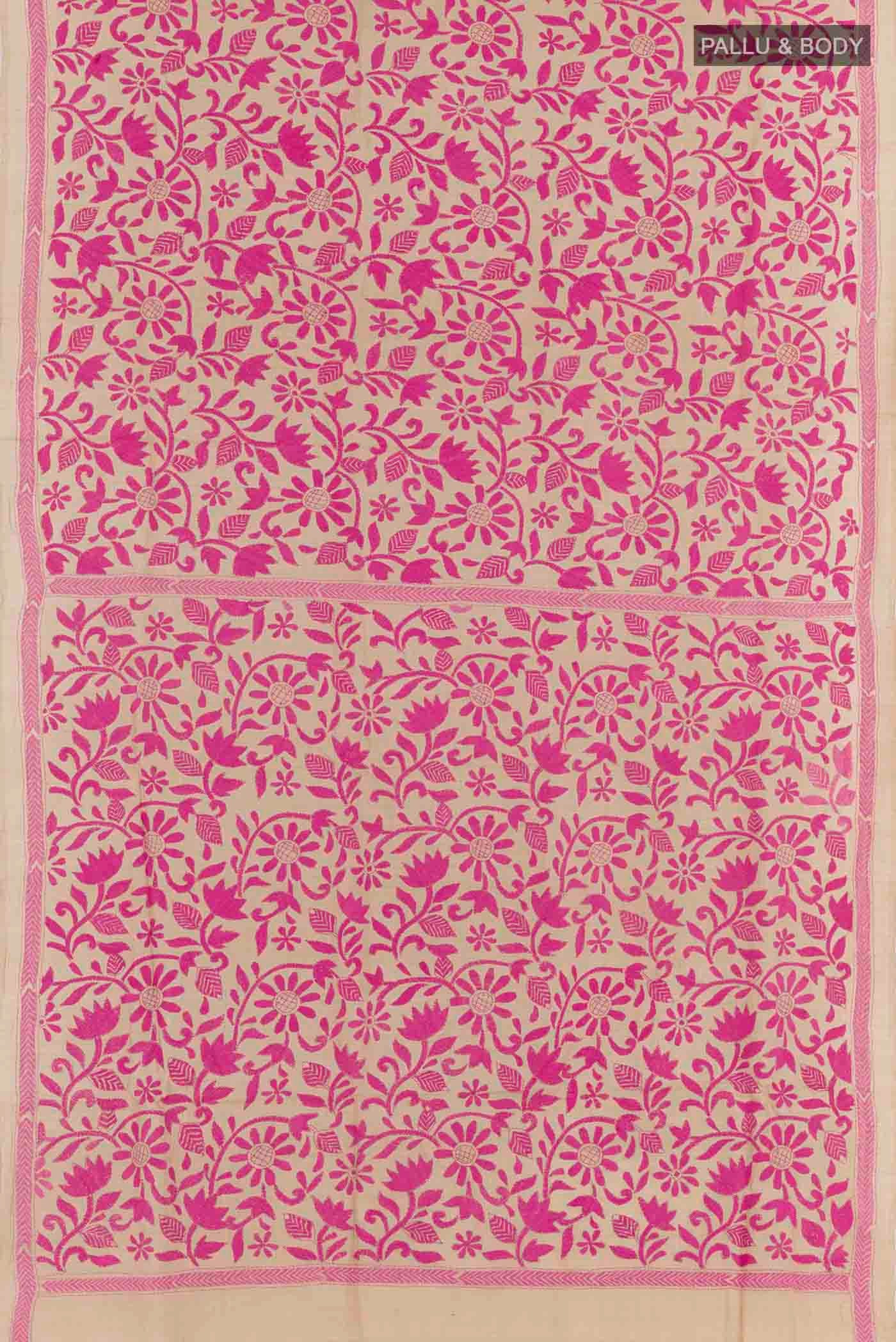 Beige Tussar Saree - Image 3