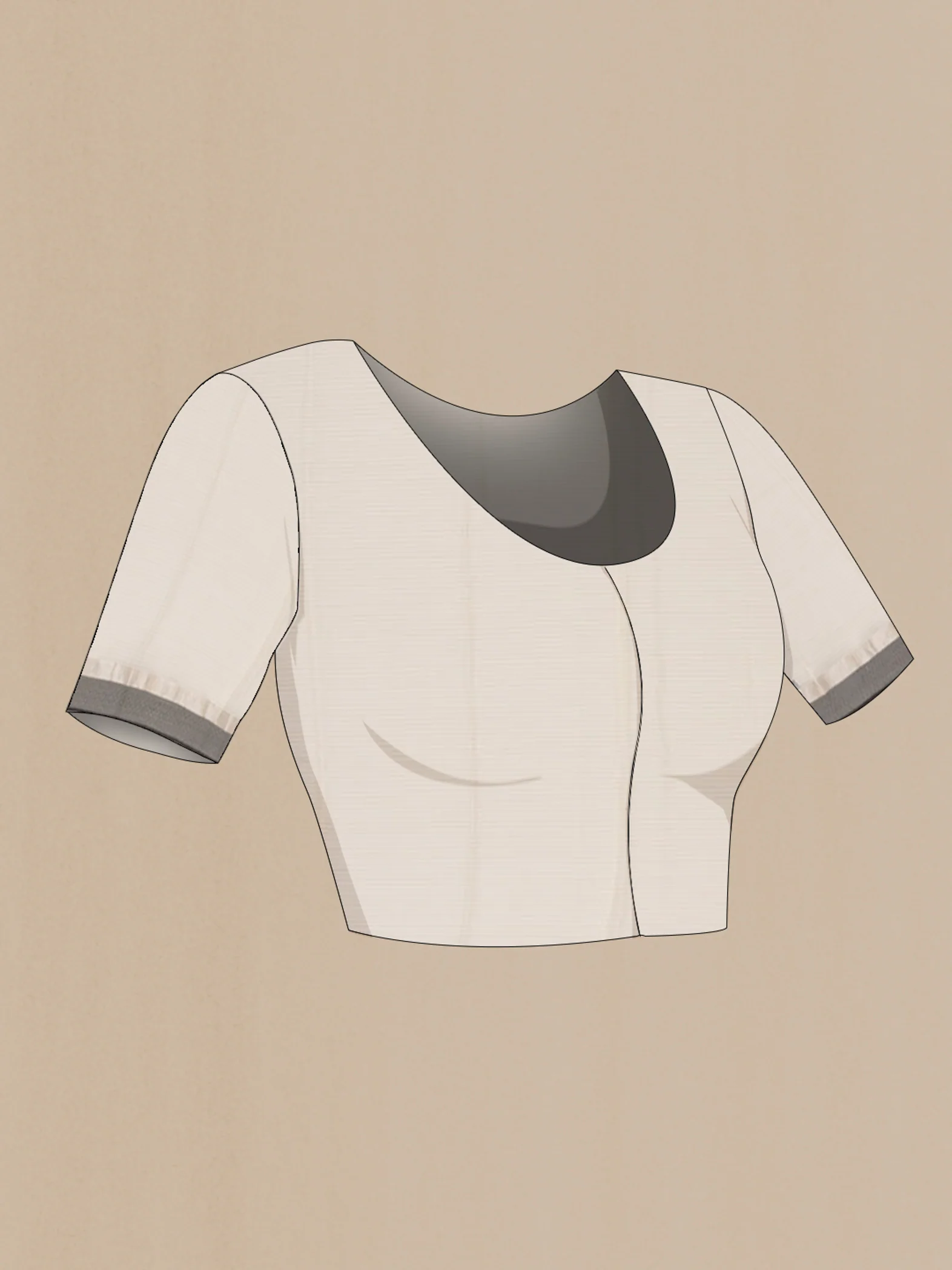 Cream Tussar Saree - Image 4