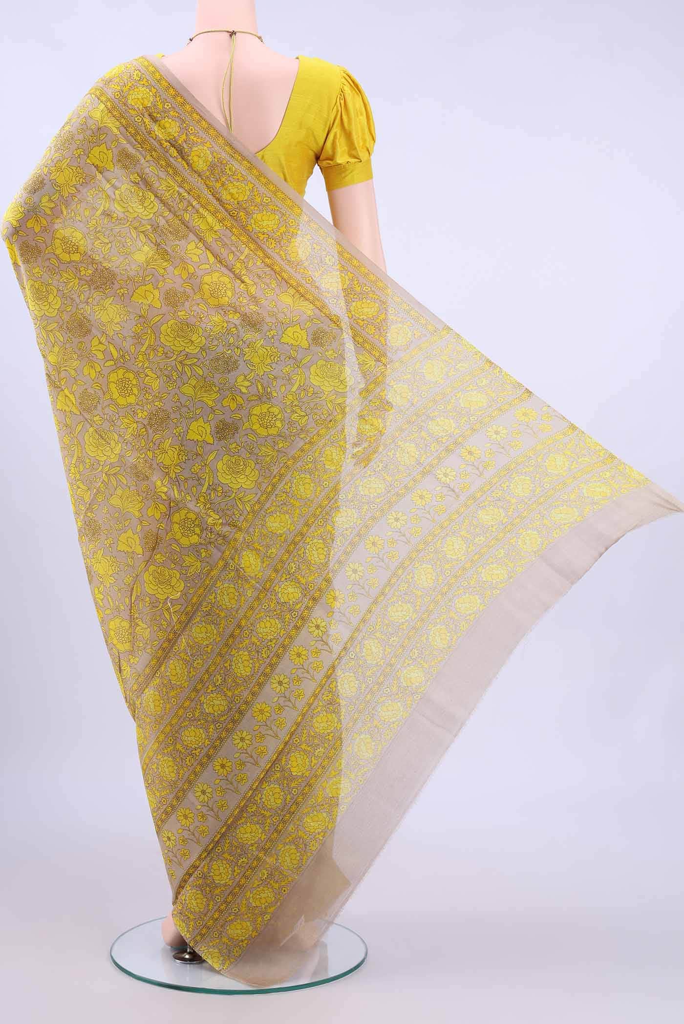 Beige Tussar Saree - Image 2