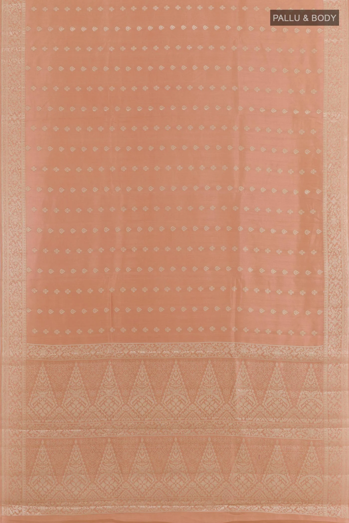 Peach Banarasi Raw Silk Saree - Image 3