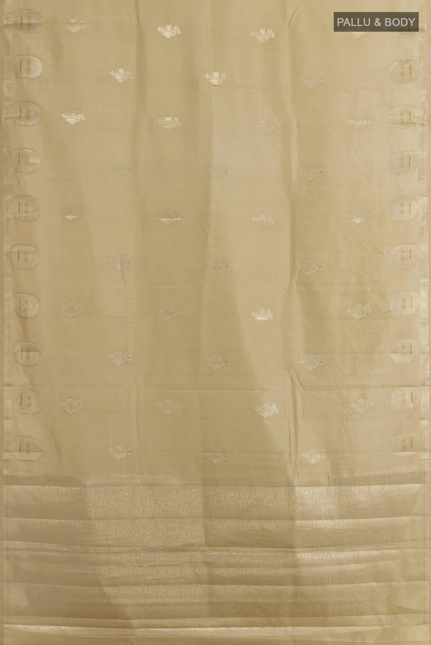 Beige Banarasi Raw Silk Saree - Image 3