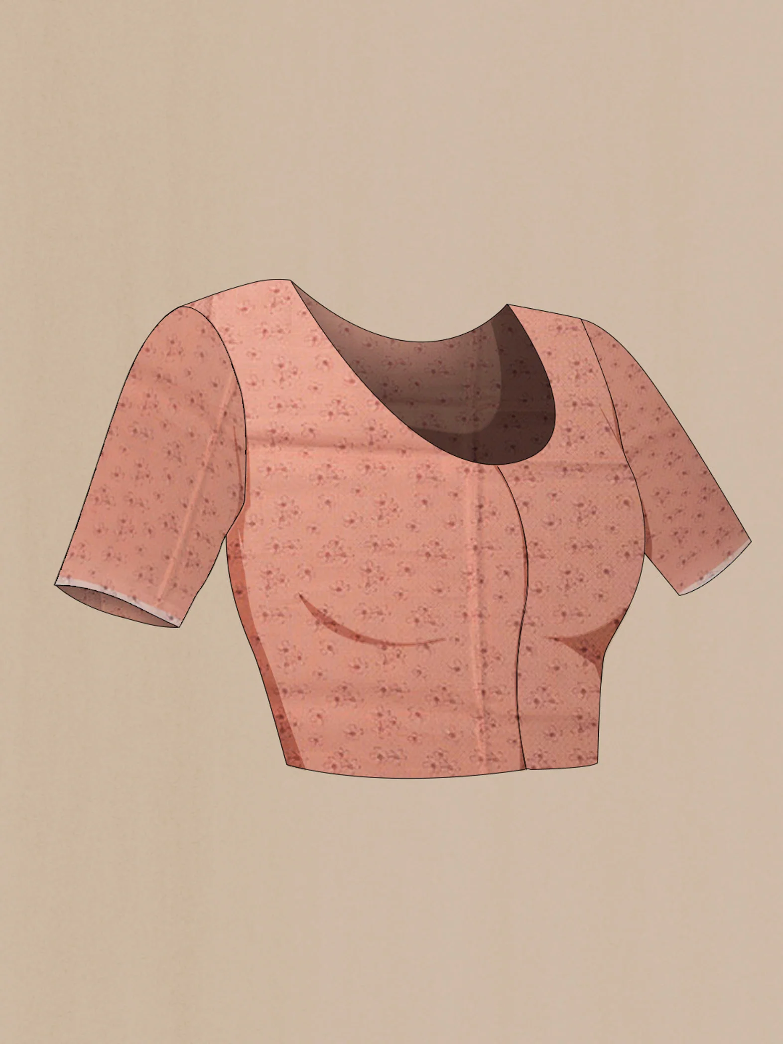 Rose Gold Tussar Silk Saree - Image 4