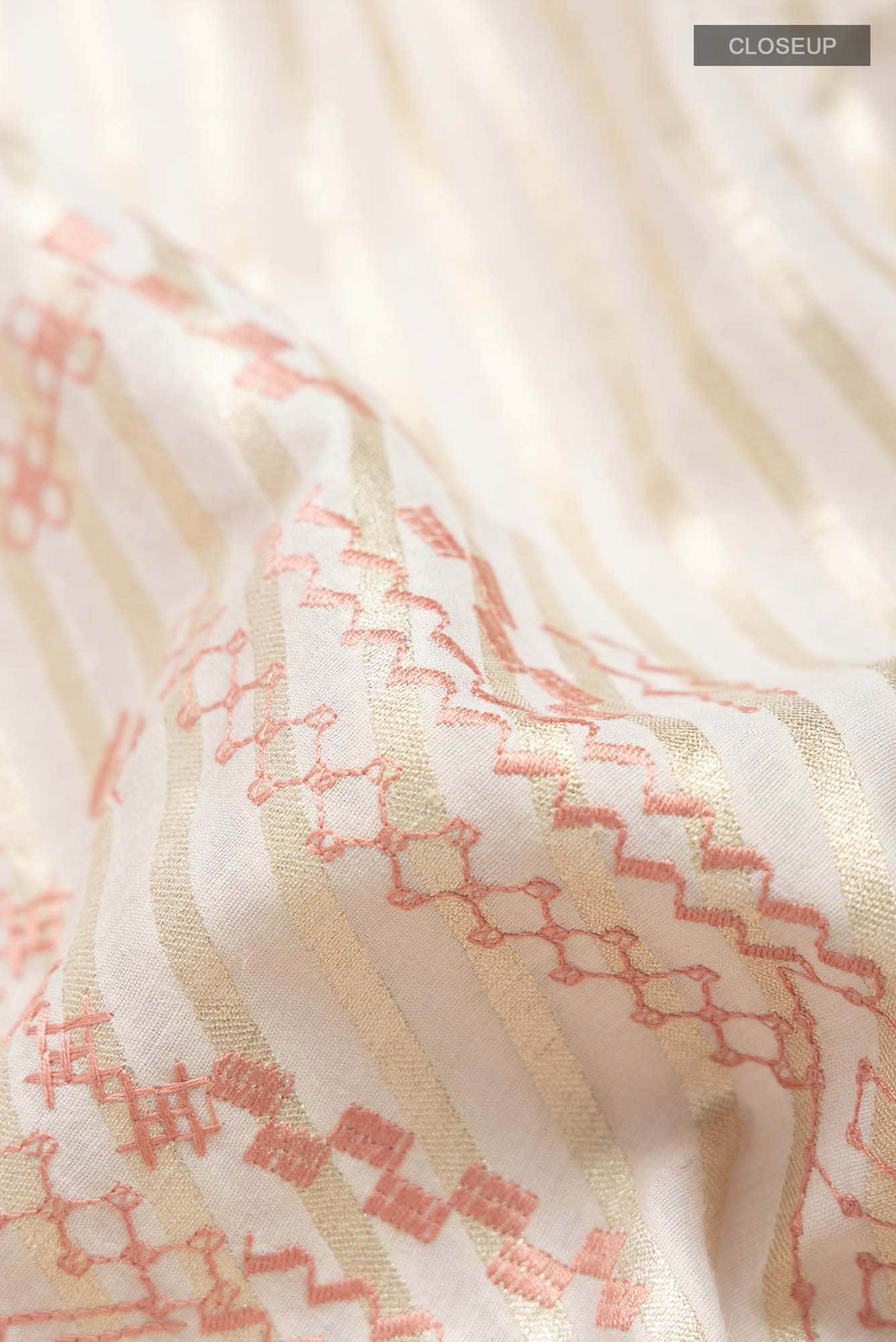 Beige Tussar Silk Saree - Image 3