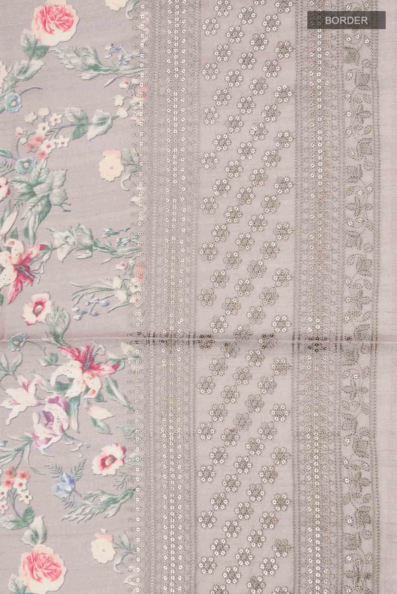 Beige Tussar Silk Saree - Image 4