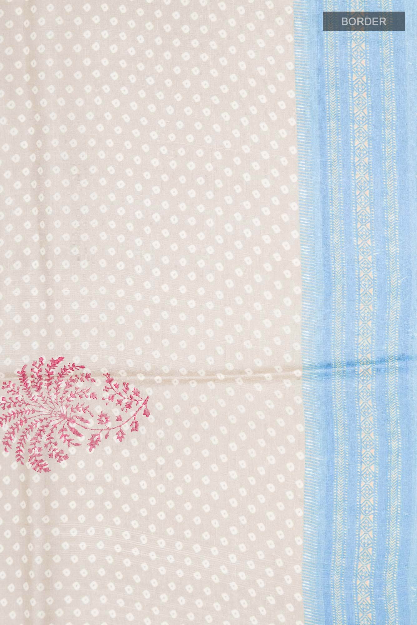 Beige Tussar Silk Saree - Image 4