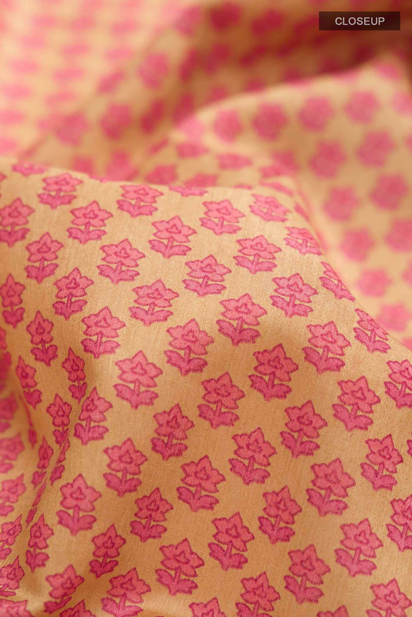 Beige Tussar Silk Saree - Image 2