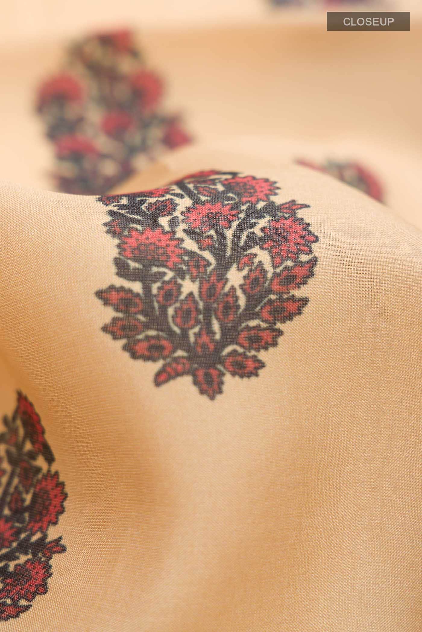 Beige Tussar Silk Saree - Image 2