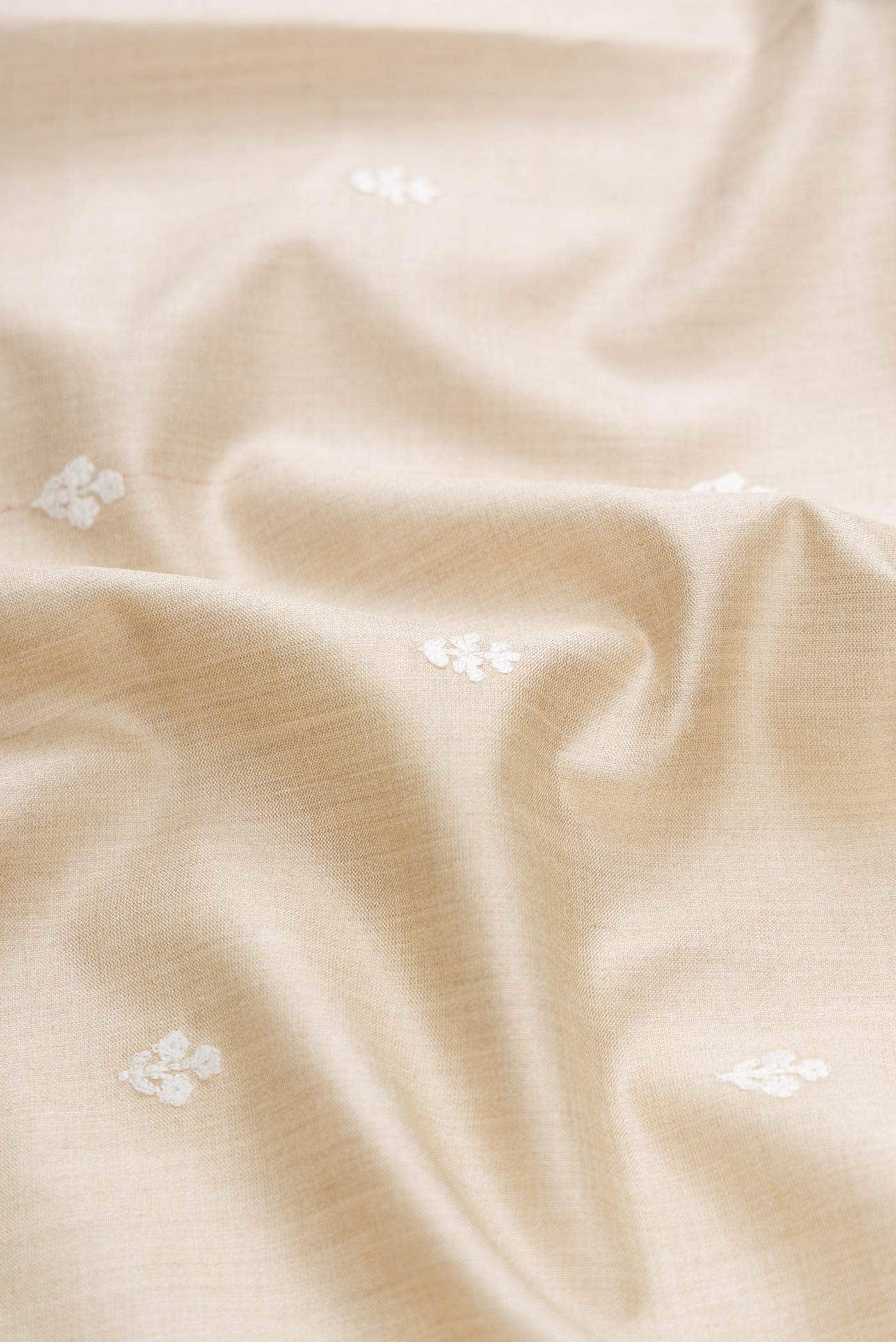 Beige Tussar Silk Saree - Image 2
