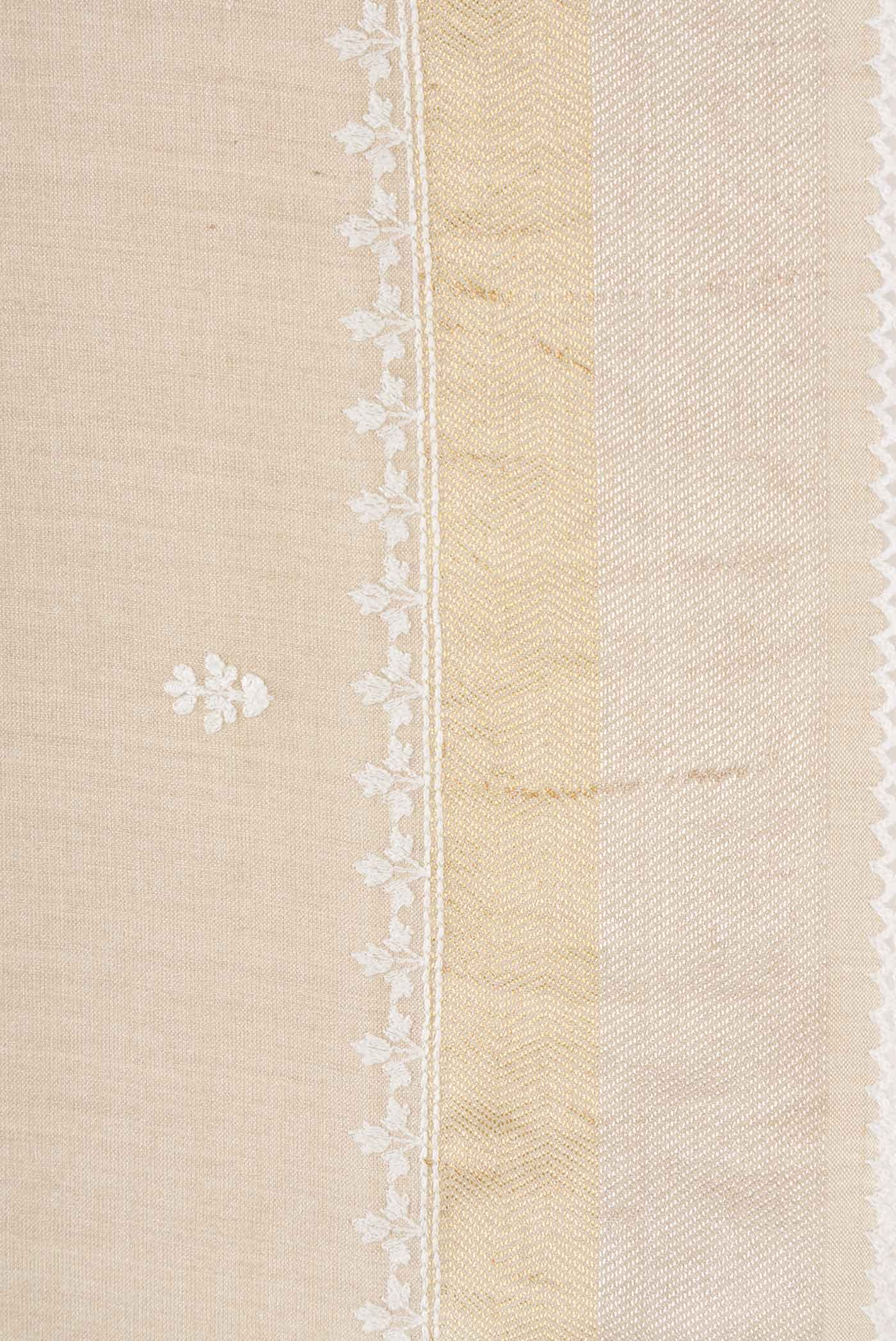 Beige Tussar Silk Saree - Image 3