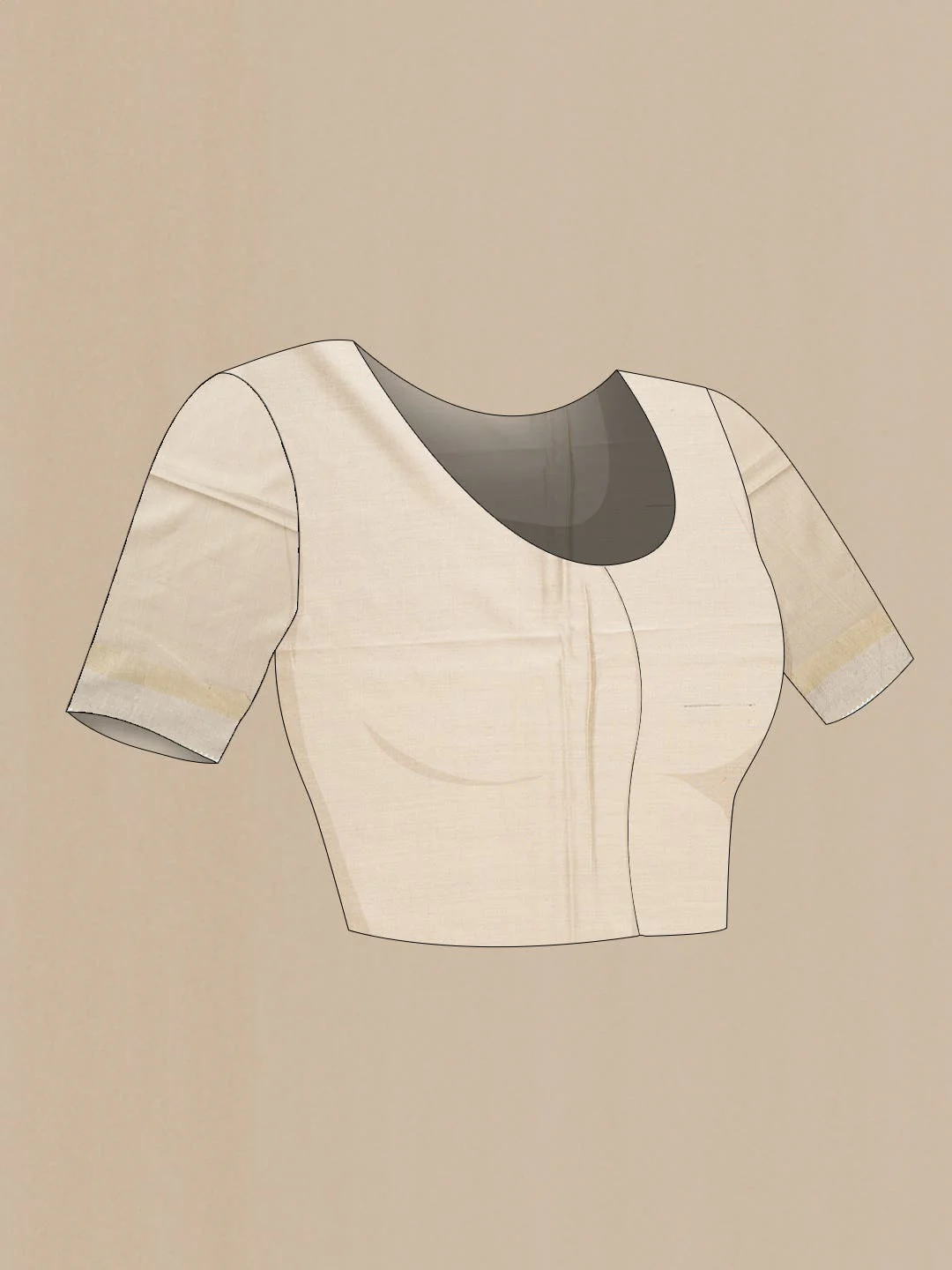 Beige Tussar Silk Saree - Image 4