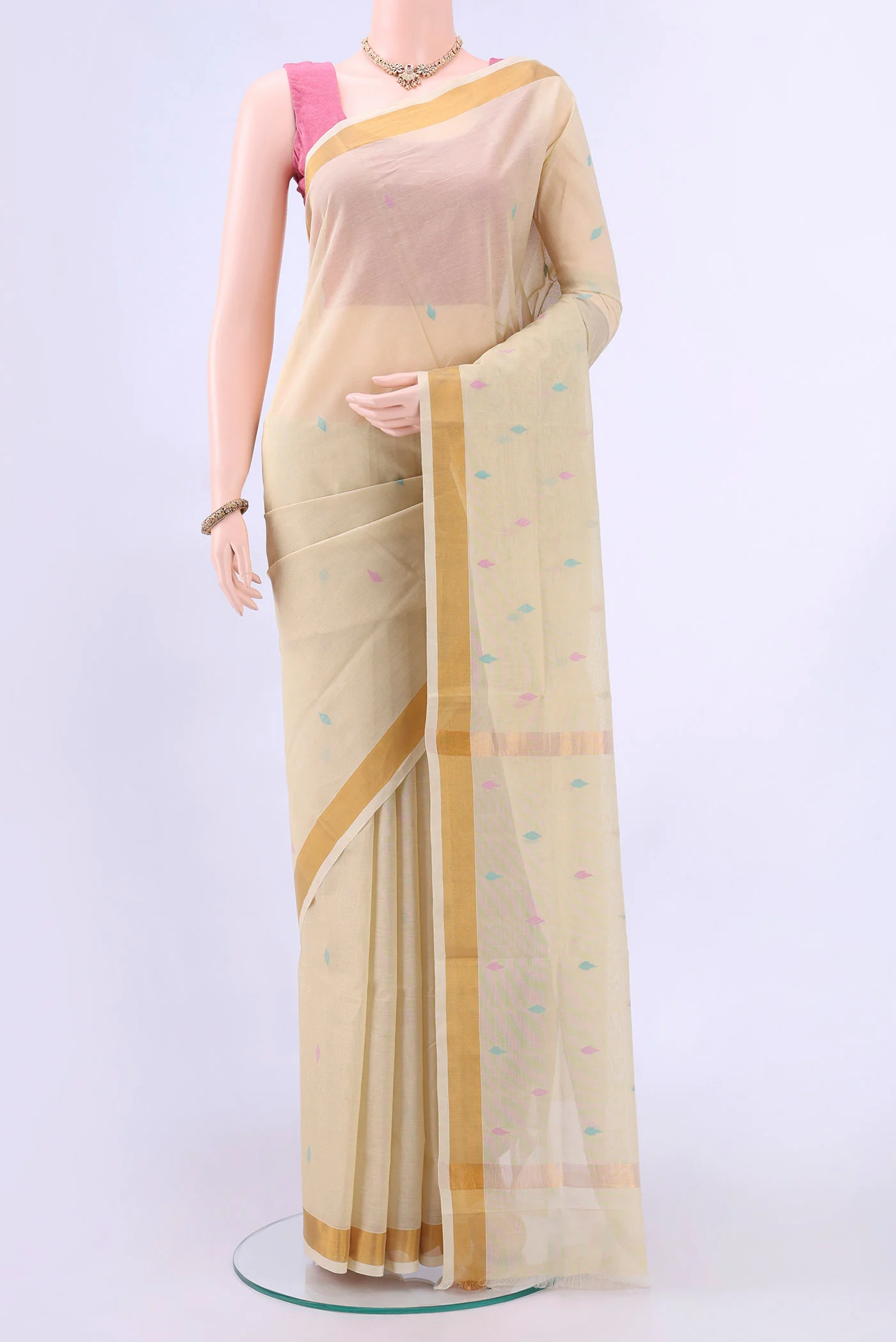 Beige Uppada Cotton Saree
