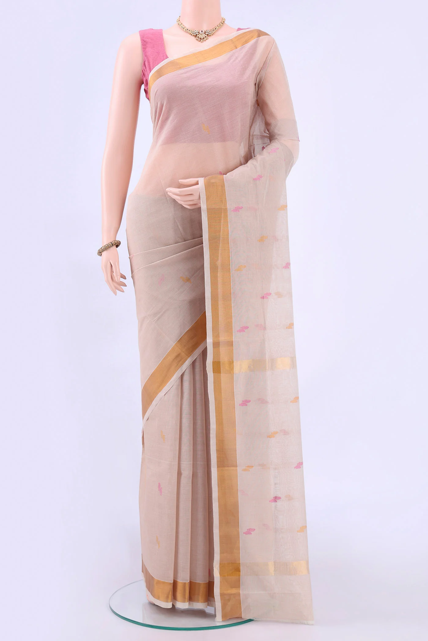 Beige Uppada Cotton Saree