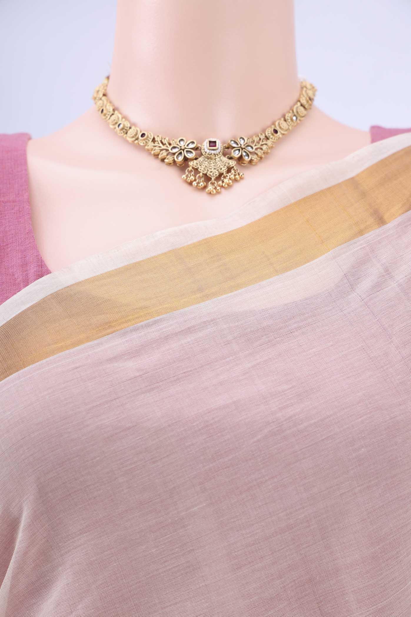Beige Uppada Cotton Saree - Image 2